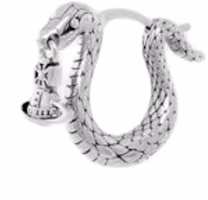Vivienne Westwood Albane Serpent Saturn Pendant Brass Earring Hoop Silver Unisex 62030090-02P017 Vivienne Westwood Albane Serpent Saturn Pendant Brass Earring Hoop Silver Unisex 62030090-02P017