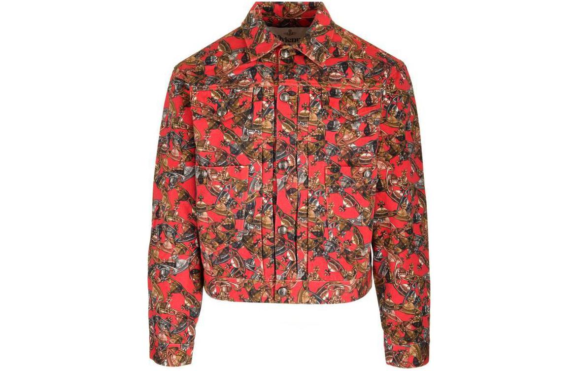 Vivienne Westwood All-Over Print Single-Breasted Jacket Red 2801000A-W00SD-O326