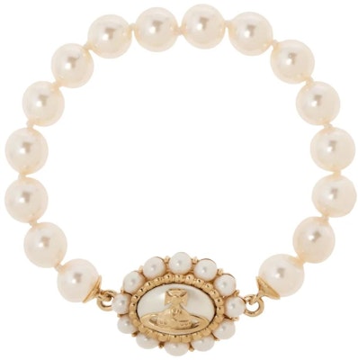 薇薇安·魏斯伍德Amaya黃銅巴洛克珍珠土星標誌男女手鏈金色 6103008902R107R107 Order 薇薇安·魏斯伍德Amaya黃銅巴洛克珍珠土星標誌男女手鏈金色 6103008902R107R107