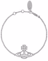 Vivienne Westwood Annalisa Saturn Logo Plaque Silver Brass Unisex Bracelet 6102022002P116 Vivienne Westwood Annalisa Saturn Logo Plaque Silver Brass Unisex Bracelet 6102022002P116