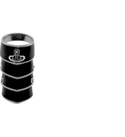 Vivienne Westwood Artemis Black Saturn Logo Brass Ring Unisex Couple Ring Black. 6404016O-02P166-IM Vivienne Westwood Artemis Black Saturn Logo Brass Ring Unisex Couple Ring Black. 6404016O-02P166-IM