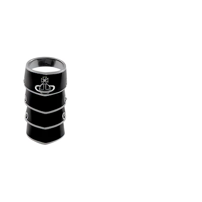 Vivienne Westwood Artemis Black Saturn Logo Brass Ring Unisex Couple Ring Black. 6404016O-02P166-IM