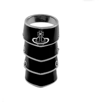 Order Vivienne Westwood Artemis Cincin Logo Saturn Kuningan Unisex Pasangan Hitam. 6404016O-02P166-IM