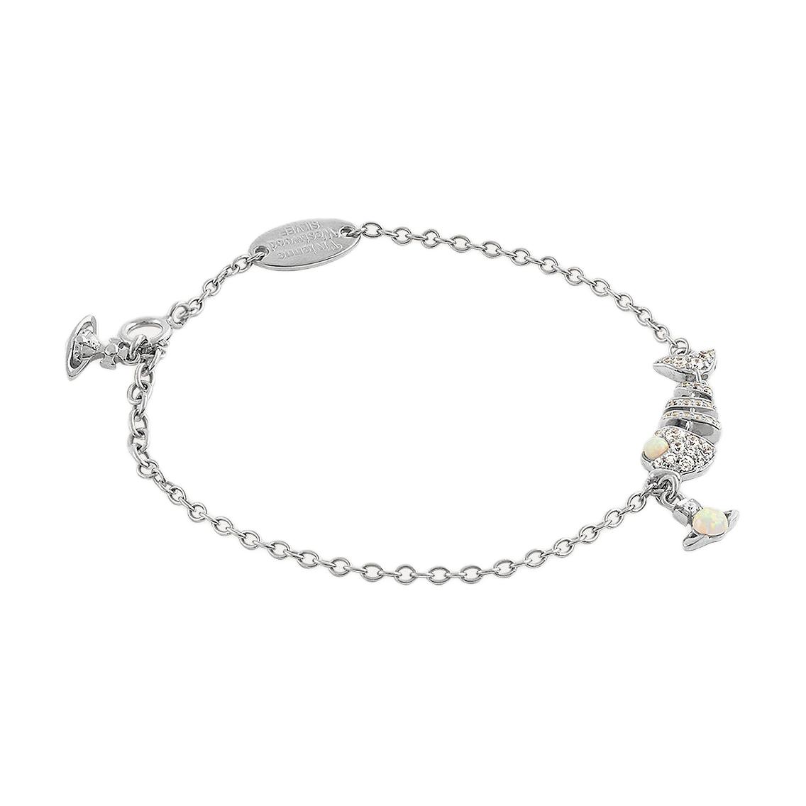 Lookbook Vivienne Westwood AW24 Lyall 土星吊墜魚骨手鍊 銀色 情侶款 男女通用 8050889776734