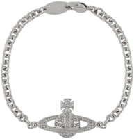 Vivienne Westwood Bas Relief Chain Bracelet Brass Silver. 6102019602P116P116 Vivienne Westwood Bas Relief Chain Bracelet Brass Silver. 6102019602P116P116