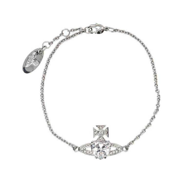 Vivienne Westwood Bas Relief Chain Bracelet Women Silver Brass. 6102020Q02P169