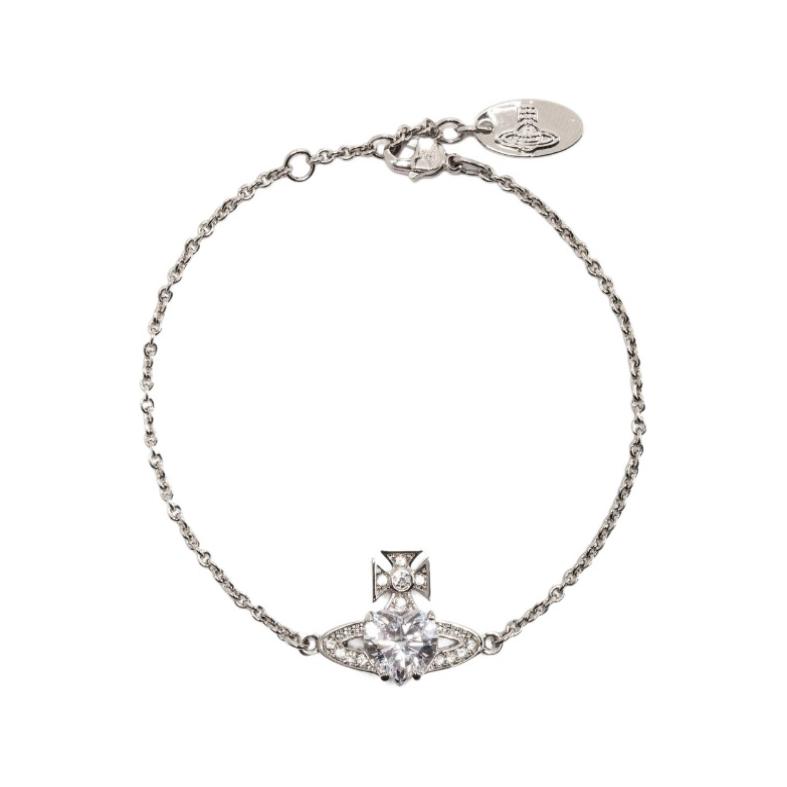 Lookbook 薇薇安·魏斯伍德女性銀色黃銅鏈條手鍊 Bas Relief 系列 6102020Q02P169