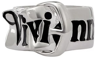 Order Vivienne Westwood Ring Sabuk Huruf Cetak Kuningan Unisex Desain Pasangan Perak. 6404009601P107P107