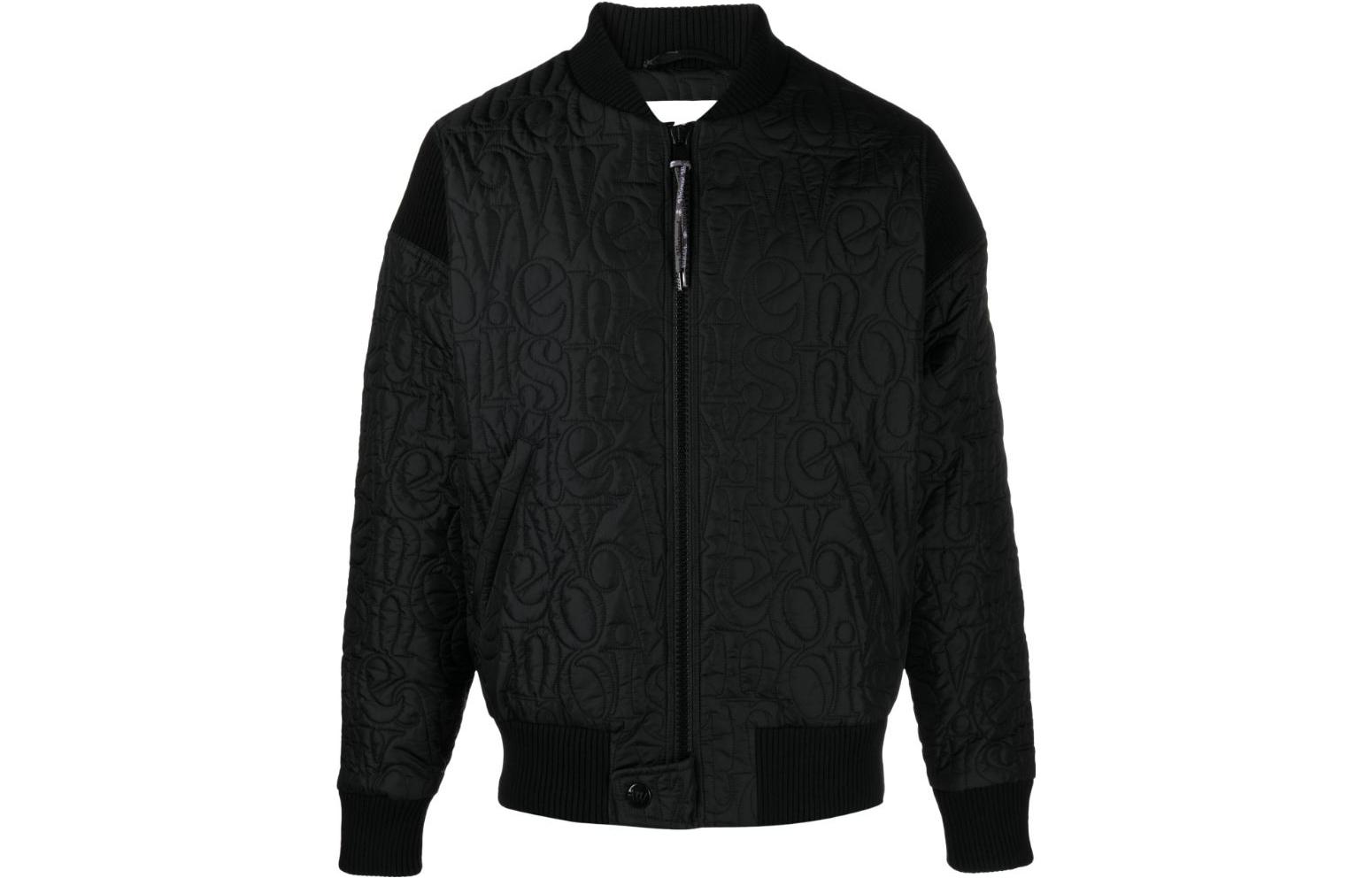 Vivienne Westwood Black Embossed Zip-Up Jacket Long Sleeve 33040009W00PS