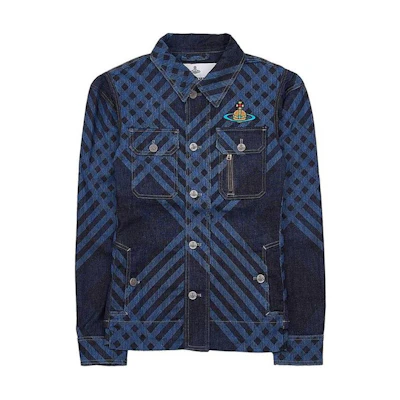 Vivienne Westwood Blue Embroidered Double-Breasted Jacket 28010008-W00ME-K305