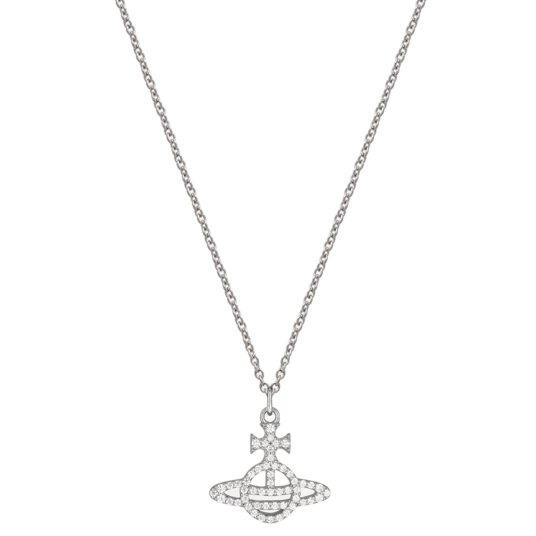 Vivienne Westwood Calliope Saturn Logo Pendant Necklace 925 Silver Unisex. 6302005601P102P102