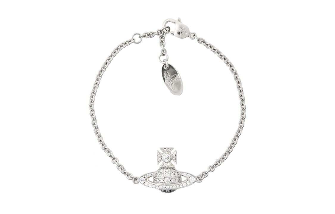 Vivienne Westwood Carmela Saturn Design Silver Unisex Bracelet for Couples. 6102021S02P102