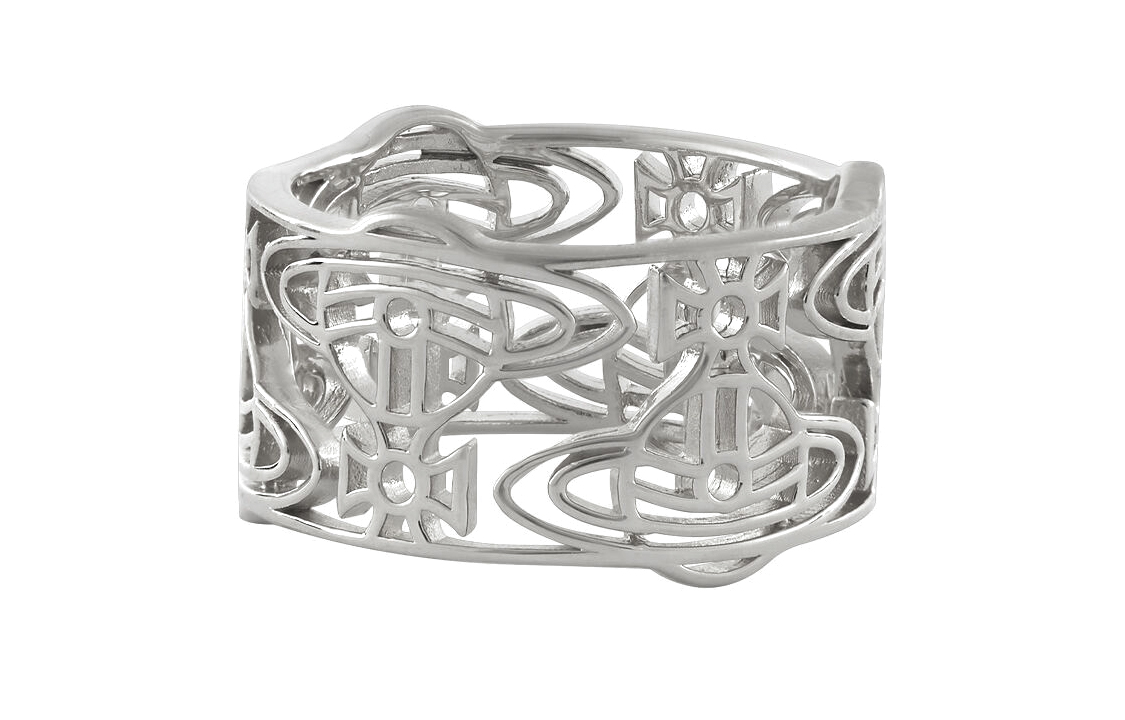 Lookbook 薇薇安·韦斯特伍德 男士银色镂空再生银戒指 6401000901P019