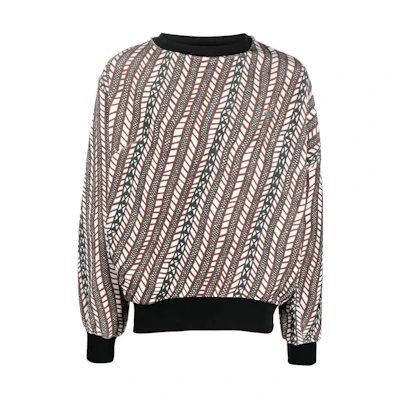 Vivienne Westwood Drunken Organic Cotton Striped Sweatshirt White 3I010001J003GO316
