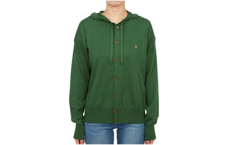 Vivienne Westwood Embroidered Hoodie Green Unisex Long Sleeve 3803001WY000TM411