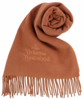 Vivienne Westwood Embroidered Lambswool Scarf Unisex Cinnamon Color 81030007W001ZC410 Vivienne Westwood Embroidered Lambswool Scarf Unisex Cinnamon Color 81030007W001ZC410