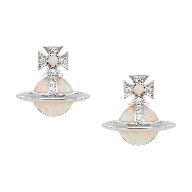 Vivienne Westwood Franca 3D Saturn Brass Silver Earrings Unisex Couple Style 8050889940951 圖 2