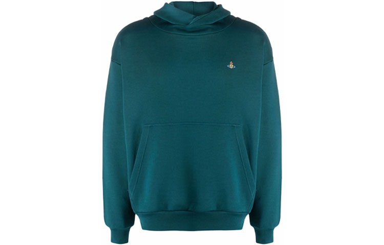 Vivienne Westwood FW21 Embroidered Logo Ribbed Hem Sweatshirt Green 37020002J0006-M401PO