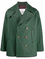 Vivienne Westwood FW21 Green Plaid Double-Breasted Jacket 22030001WL003LO203SI Vivienne Westwood FW21 Green Plaid Double-Breasted Jacket 22030001WL003LO203SI