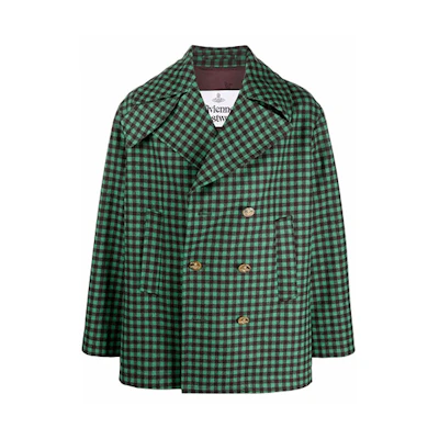 Vivienne Westwood FW21 Green Plaid Double-Breasted Jacket 22030001WL003LO203SI