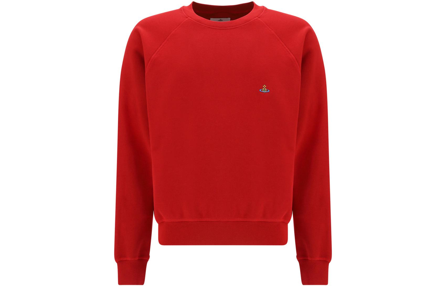 Vivienne Westwood FW22 Red Pullover Sweatshirt with Saturn Logo Embroidery 3I010004J0006POH407