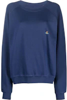Vivienne Westwood FW22 Solid Saturn Logo Embroidered Pullover Sweatshirt Blue 3I010004J0006 Vivienne Westwood FW22 Solid Saturn Logo Embroidered Pullover Sweatshirt Blue 3I010004J0006