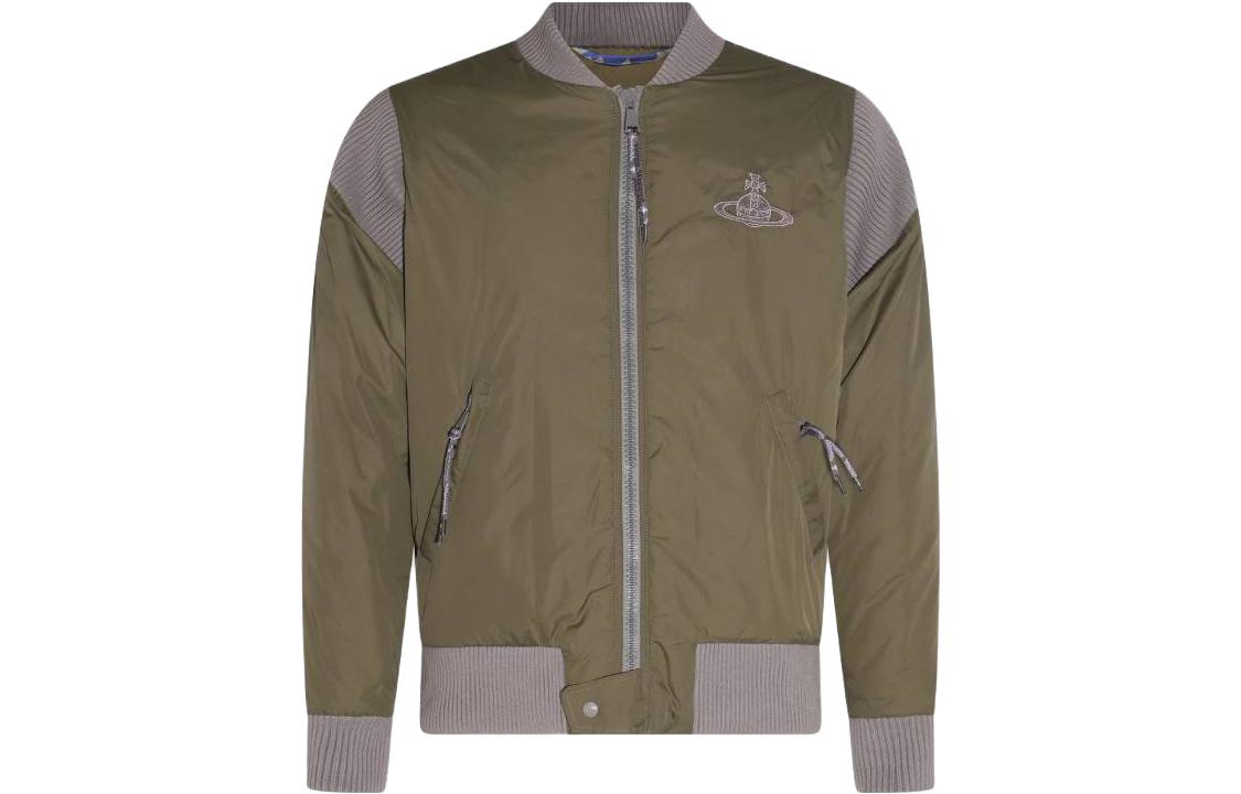 Vivienne Westwood FW23 Colorblock Zip Jacket Olive 33040009W00M3M402