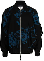 Vivienne Westwood FW23 Floral Print Zip Casual Jacket Navy Blue S25AM0281S52678 Vivienne Westwood FW23 Floral Print Zip Casual Jacket Navy Blue S25AM0281S52678