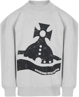 Vivienne Westwood FW24 Graphic Print Loose Fit Crewneck Sweatshirt Grey Mens 2I01000F-J006O-GREY-MELANGE Vivienne Westwood FW24 Graphic Print Loose Fit Crewneck Sweatshirt Grey Mens 2I01000F-J006O-GREY-MELANGE