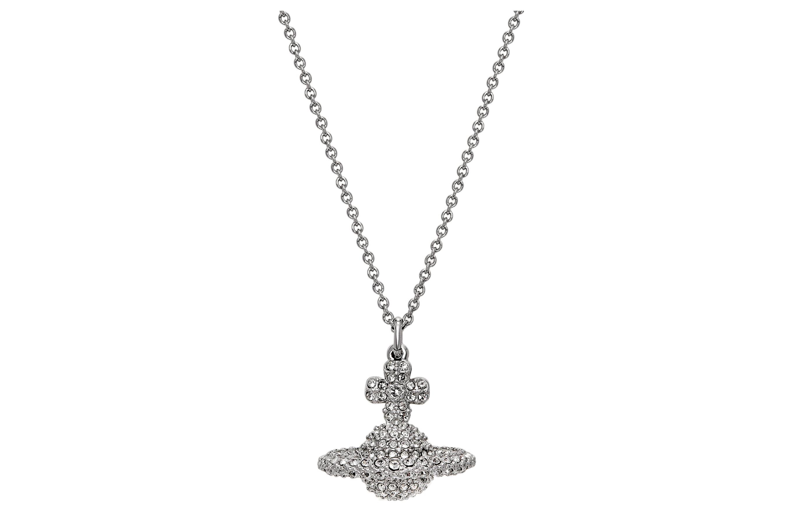 Vivienne Westwood Grace Saturn Crystal Pendant Necklace Silver Unisex Couples 6302009102P116P116 圖 2