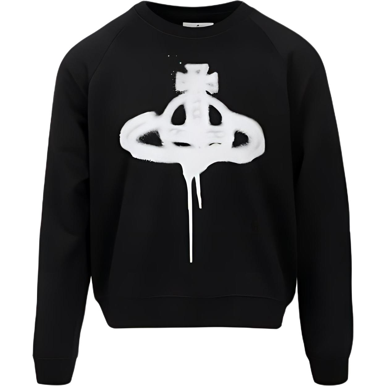 Vivienne Westwood Graphic Print Crewneck Pullover Sweatshirt Black 3I01000FJ0032N306