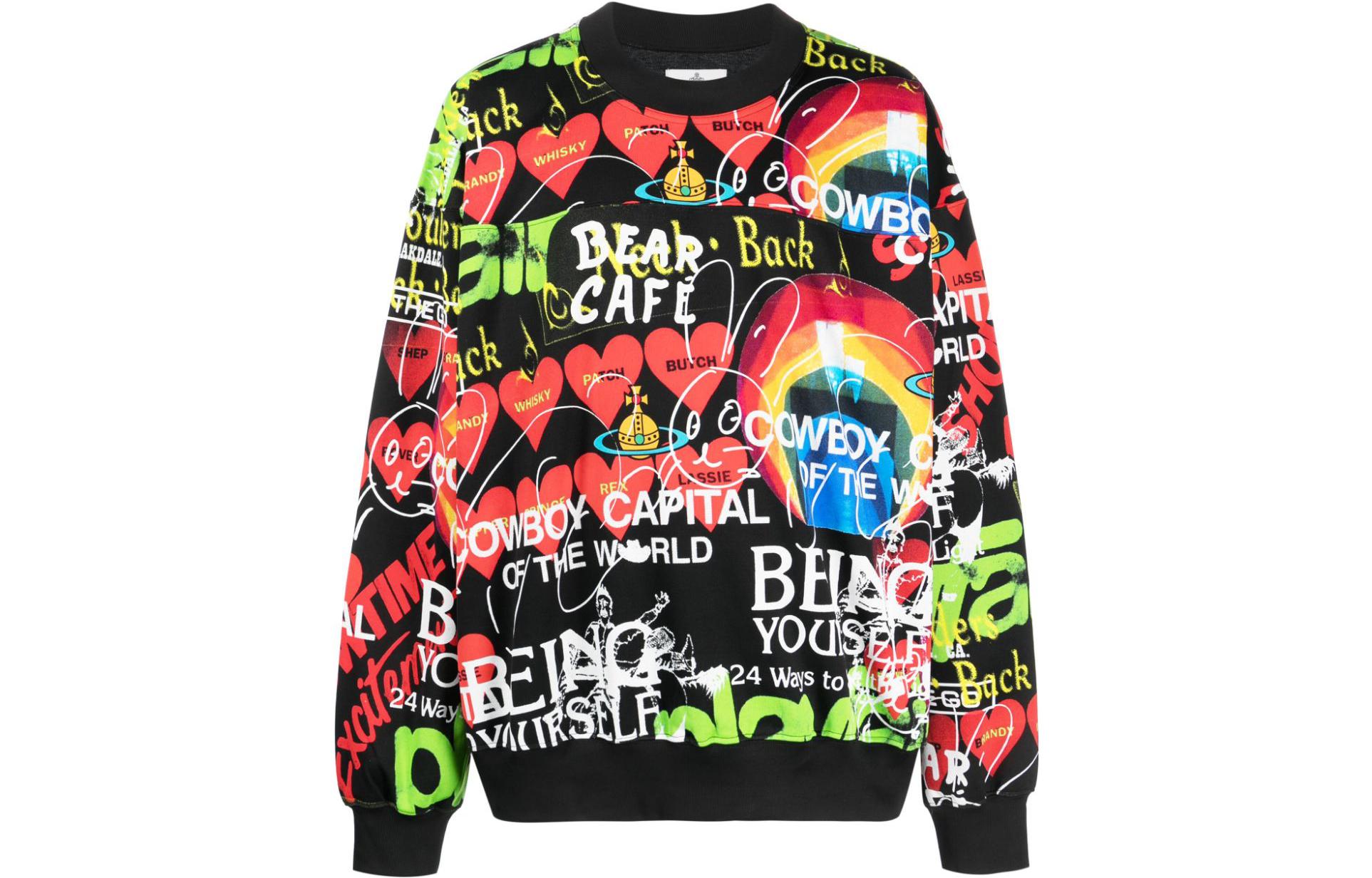 Vivienne Westwood Graphic Print Oversized Crewneck Sweatshirt Multicolor 2I010008J005BO301