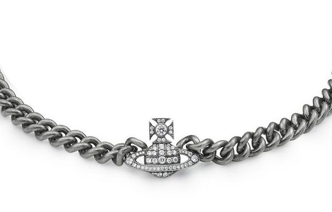 Vivienne Westwood Graziella  Chain Necklace Silver Brass Logo Design. 6301010C02Q007IM