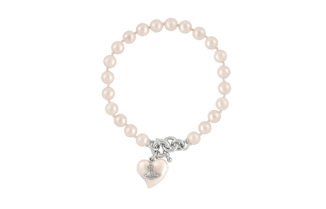 Order 薇薇安·魏斯伍德Heryl Saturn心形珍珠吊飾手鏈 男女銀色款 6102022T02P103