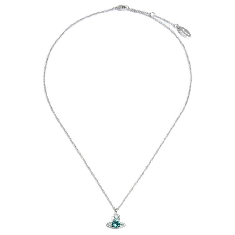 Lookbook 薇薇安·威斯伍德 Ismene綠色水晶土星項鍊 銀/綠 男女適用 630203D7-02P427