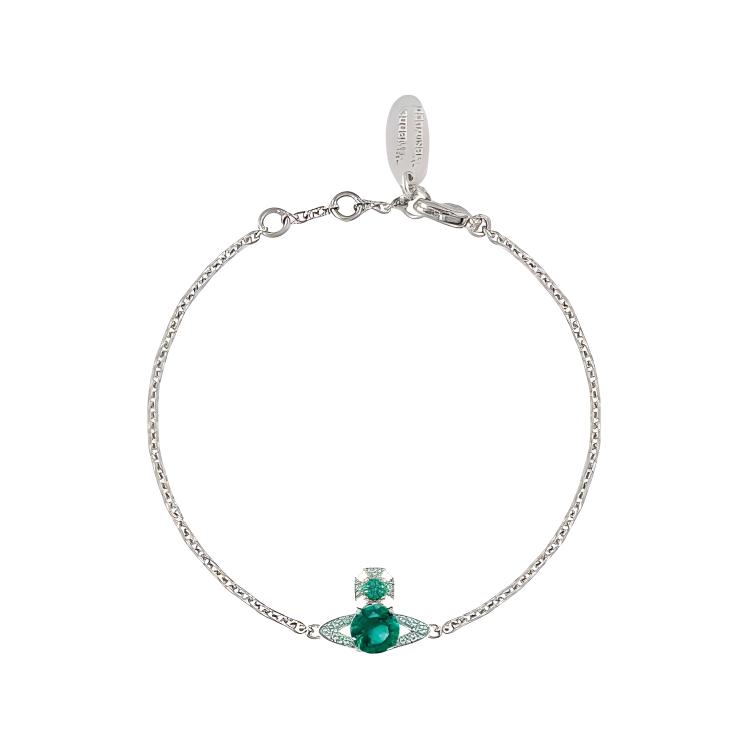 Lookbook 薇薇安·魏斯伍德 Ismene 土星綠寶石銀手鍊 情侶款 8050889846079