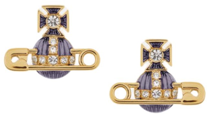 薇薇安·魏斯伍德 Kitty AW24 土星胸針巴洛克黃銅琺瑯耳環 金紫色 6201033P-02R768 Buy 薇薇安·魏斯伍德 Kitty AW24 土星胸針巴洛克黃銅琺瑯耳環 金紫色 6201033P-02R768