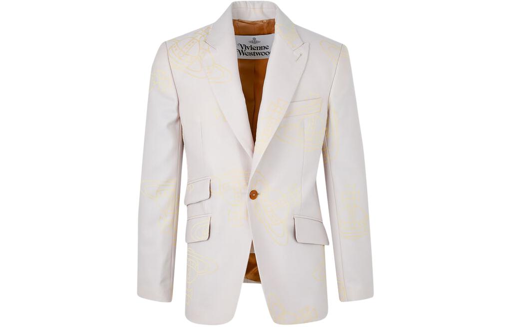 Vivienne Westwood Lavender Single-Button Printed Blazer Jacket 2301001B-W00F1-J201