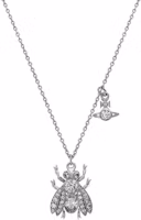 Vivienne Westwood Leopolda Insect Pendant Necklace Silver Unisex Couples Zircon 630203AY01P102P102 Vivienne Westwood Leopolda Insect Pendant Necklace Silver Unisex Couples Zircon 630203AY01P102P102