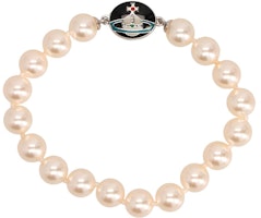 Vivienne Westwood Loelia Saturn Pearl Enamel Bracelet Unisex Silver 6103006502P145IMP145 Vivienne Westwood Loelia Saturn Pearl Enamel Bracelet Unisex Silver 6103006502P145IMP145