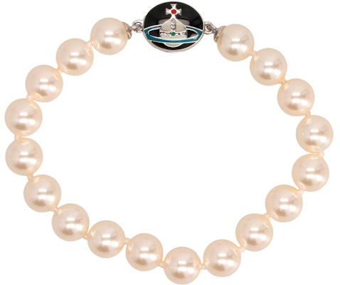 薇薇安·魏斯伍德 Loelia 土星珍珠琺瑯手鍊 男女通用 銀色 6103006502P145IMP145 Buy 薇薇安·魏斯伍德 Loelia 土星珍珠琺瑯手鍊 男女通用 銀色 6103006502P145IMP145