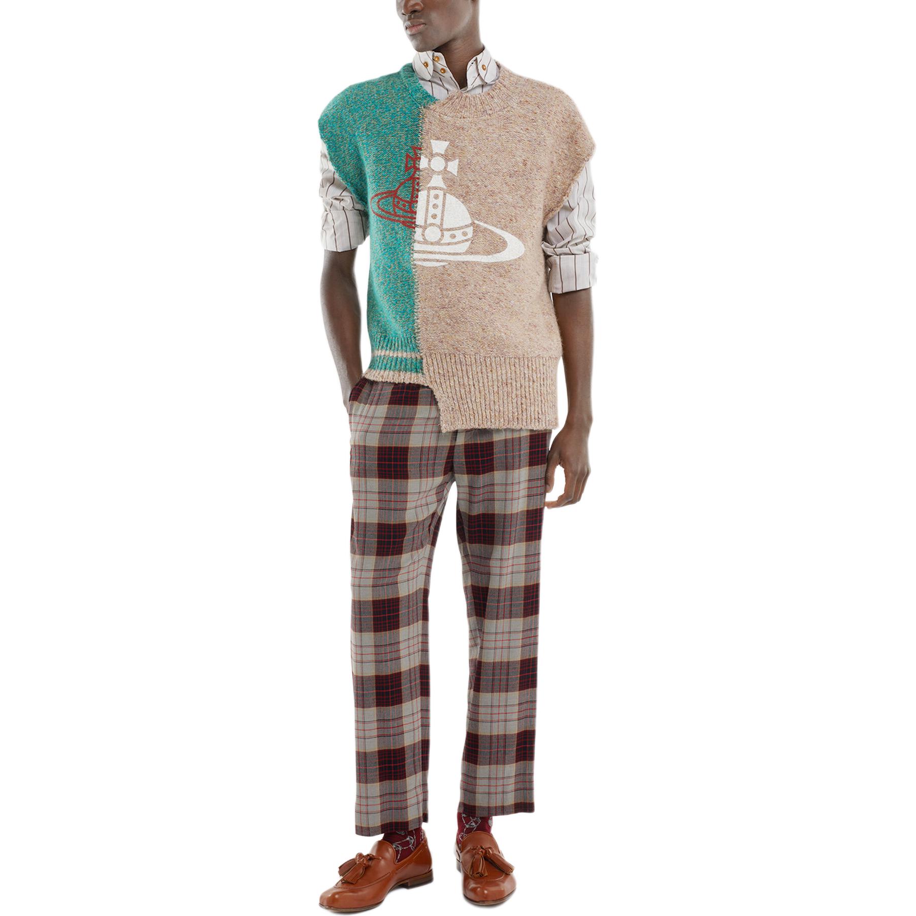 Shop ヴィヴィアン・ウエストウッド ロゴ クルーネック 半袖 ニットセーター ユニセックス マルチカラー 38030044Y0023O101