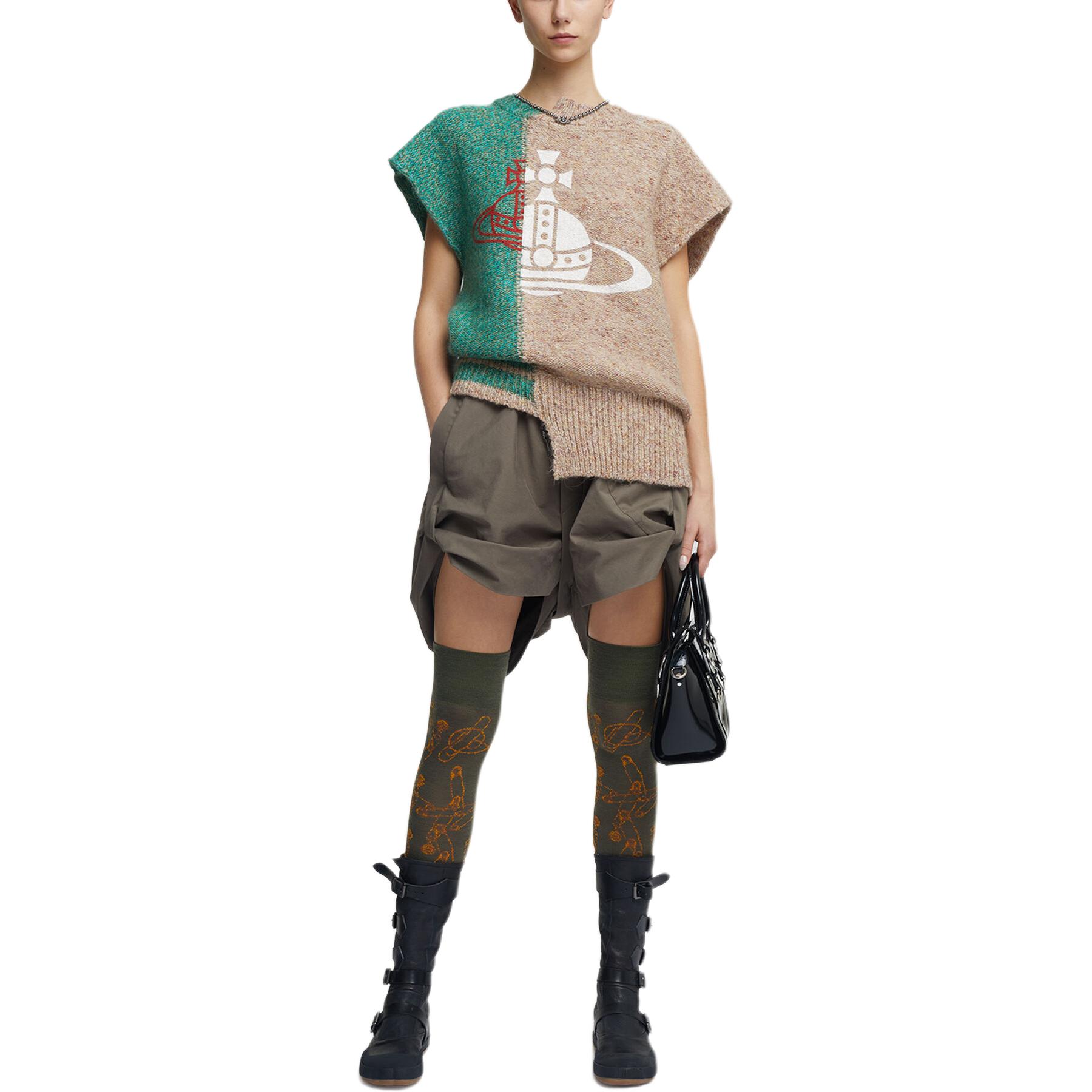 Purchase ヴィヴィアン・ウエストウッド ロゴ クルーネック 半袖 ニットセーター ユニセックス マルチカラー 38030044Y0023O101