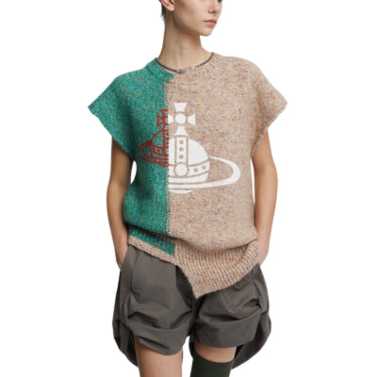 Sizing ヴィヴィアン・ウエストウッド ロゴ クルーネック 半袖 ニットセーター ユニセックス マルチカラー 38030044Y0023O101