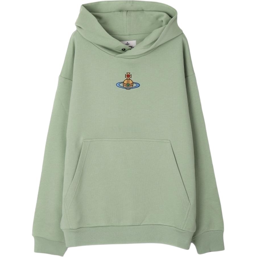 Vivienne Westwood Logo Embroidered Hoodie Yellow Green Long Sleeve 3I010003J0006M402