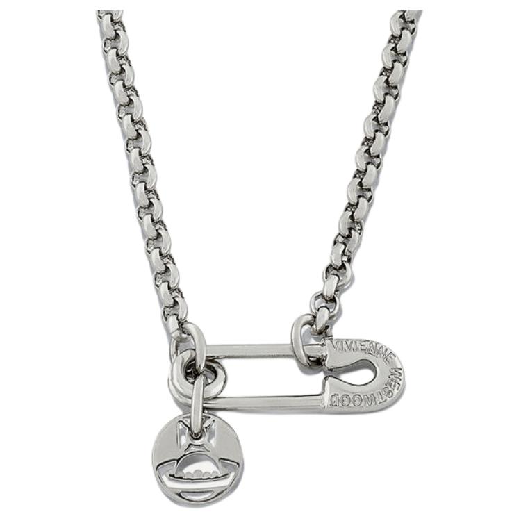 Vivienne Westwood Logo Necklace Silver Brass Unisex. 8050889139478 圖 3
