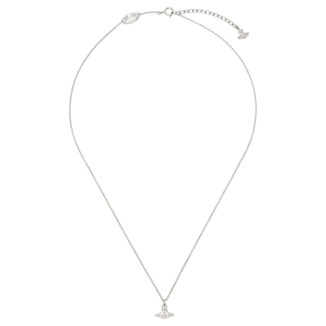 Vivienne Westwood Logo Pendant 925 Silver Necklace for Men - Silver. 241314M145013