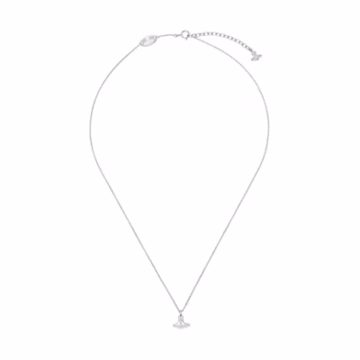 Vivienne Westwood Logo Pendant 925 Silver Necklace for Men - Silver. 241314M145013