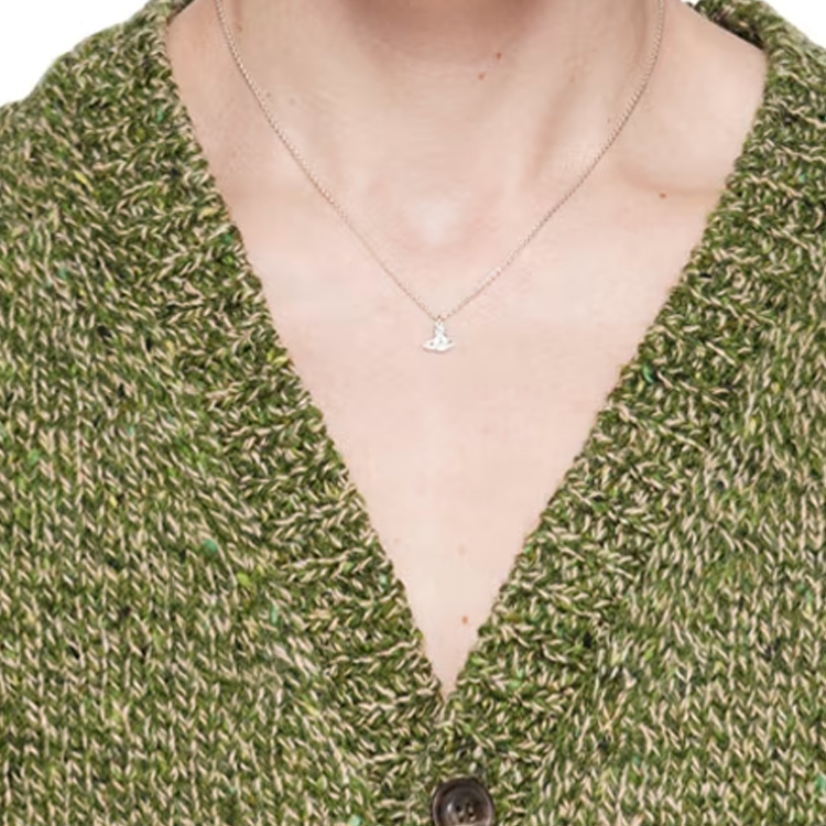 Shop 薇薇安·魏斯伍德男士銀項鍊925純銀吊墜 - 銀色 241314M145013