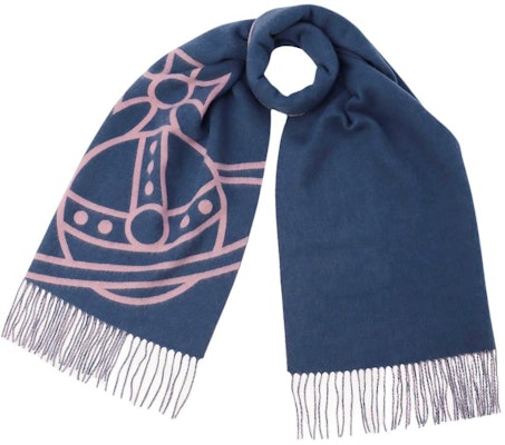 Vivienne Westwood Logo Selendang Bulu Unisex Pasangan - Biru Navy 506360225 Order Vivienne Westwood Logo Selendang Bulu Unisex Pasangan - Biru Navy 506360225